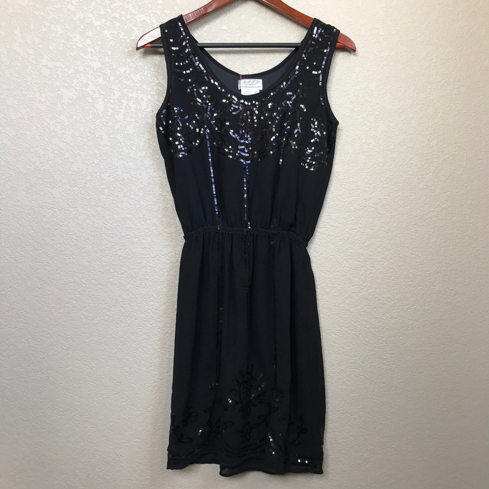 Black Sleeveless Sequin Party Dress XS NWT